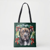 Christmas Pitbull Tote Bag (Voorkant)