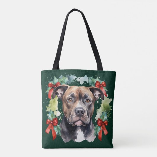 Christmas Pitbull Tote Bag (Achterkant)
