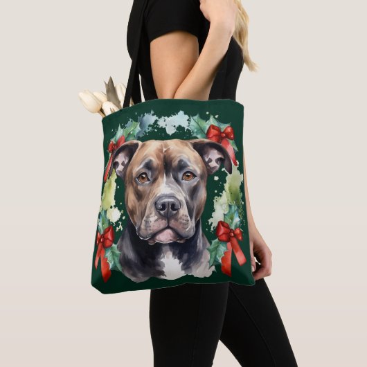 Christmas Pitbull Tote Bag (Dichtbij)