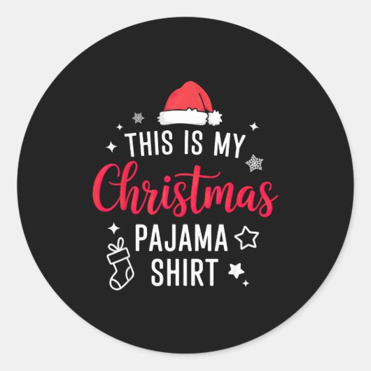 Christmas Pj Pajama Pjs Ronde Sticker (Voorkant)