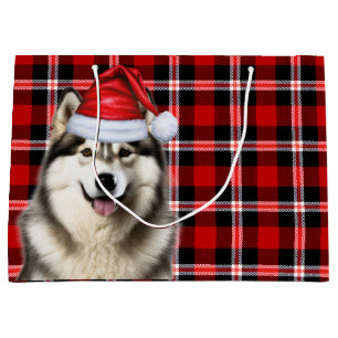 Christmas Plaid Alaskan Malamute Hondenliefhebber Groot Cadeauzakje