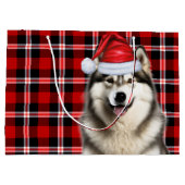 Christmas Plaid Alaskan Malamute Hondenliefhebber Groot Cadeauzakje (Achterkant)