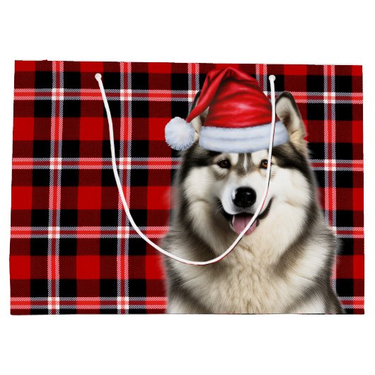 Christmas Plaid Alaskan Malamute Hondenliefhebber Groot Cadeauzakje (Achterkant)