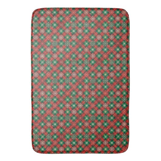 Christmas Plaid Bath Mat (Voorkant Verticaal)