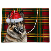 Christmas Plaid Belgian Tervuren Hondenliefhebber Groot Cadeauzakje (Voorkant)