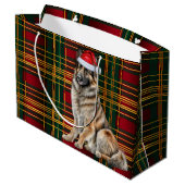 Christmas Plaid Belgian Tervuren Hondenliefhebber  Groot Cadeauzakje (Achterkant Gekanteld)