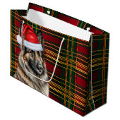 Christmas Plaid Belgian Tervuren Hondenliefhebber  Groot Cadeauzakje (Voorkant Gekanteld)