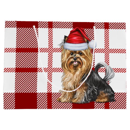 Christmas Plaid Biewer Terrier Hondenliefhebber Va Groot Cadeauzakje (Achterkant)