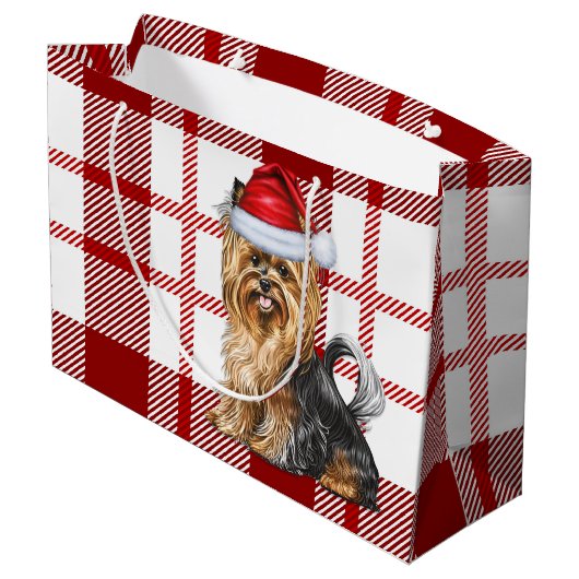Christmas Plaid Biewer Terrier Hondenliefhebber Va Groot Cadeauzakje (Achterkant Gekanteld)