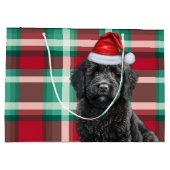 Christmas Plaid Black Labradoodle Hondenliefhebber Groot Cadeauzakje (Achterkant)