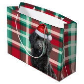 Christmas Plaid Black Labradoodle Hondenliefhebber Groot Cadeauzakje (Achterkant Gekanteld)