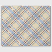 Christmas Plaid Blue Holiday Cadeaupapier (Vlak)