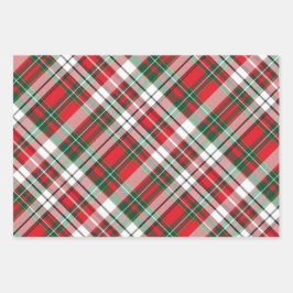 Christmas Plaid Bright met Vrolijk Kerstfeest Inpakpapier Vel
