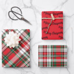 Christmas Plaid Bright met Vrolijk Kerstfeest Inpakpapier Vel<br><div class="desc">Christmas Plaid Bright met Vrolijk Kerstfeest</div>