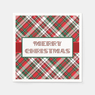 Christmas Plaid Bright met Vrolijk Kerstfeest Servet