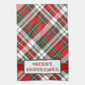 Christmas Plaid Bright met Vrolijk Kerstfeest Theedoek (Verticaal)