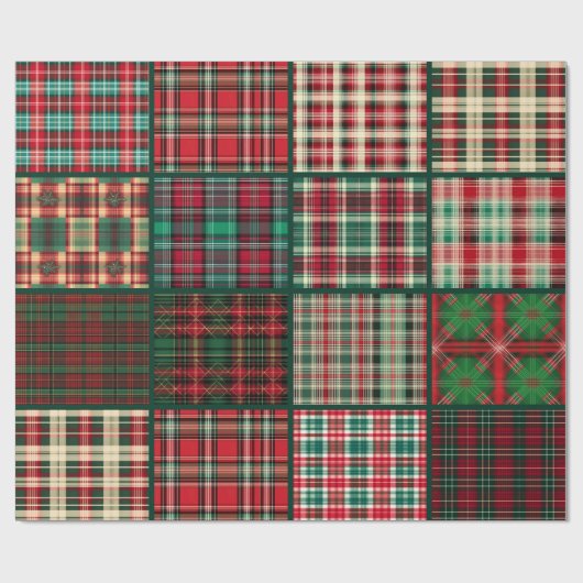 Christmas Plaid Cadeaupapier (Vlak)