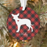 Christmas Plaid Chihuahua Hond Naam Foto Ornament<br><div class="desc">De feestdagen vieren met dit leuke kerstcadeautje met de naam van de hond. U kunt dit verder aanpassen door op de "PERSONALIZE"knoop te klikken. Verander de kleur als je wilt. Voor meer vragen kunt u contact met ons opnemen op ThePaperieGarden@gmail.com. Alle fotogerelateerde media die op dit object worden weergegeven, moeten...</div>