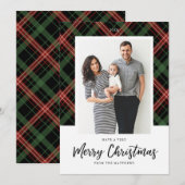 Christmas Plaid Christmas-fotokaart Feestdagenkaart (Voorkant / Achterkant)