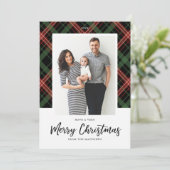 Christmas Plaid Christmas-fotokaart Feestdagenkaart (Staand voorkant)