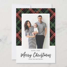 Christmas Plaid Christmas-fotokaart Feestdagenkaart