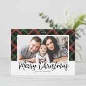 Christmas Plaid Christmas-fotokaart Feestdagenkaart (Staand voorkant)
