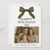 Christmas Plaid Coquette 5 Foto Vakantie Flat Kaar Kaart (Voorkant)