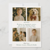 Christmas Plaid Coquette Foto Vakantie Flat Kaart (Achterkant)