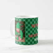 Christmas Plaid Custom Foto Kerst Vrolijke Mok (Voorkant links)
