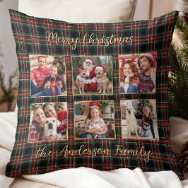Christmas Plaid Custom Gold 6 Fotocollage Familie Kussen