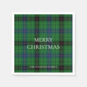 Christmas Plaid Davidson Tartan Pattern Green Servet (Voorkant)
