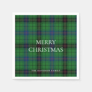 Christmas Plaid Davidson Tartan Pattern Green Servet