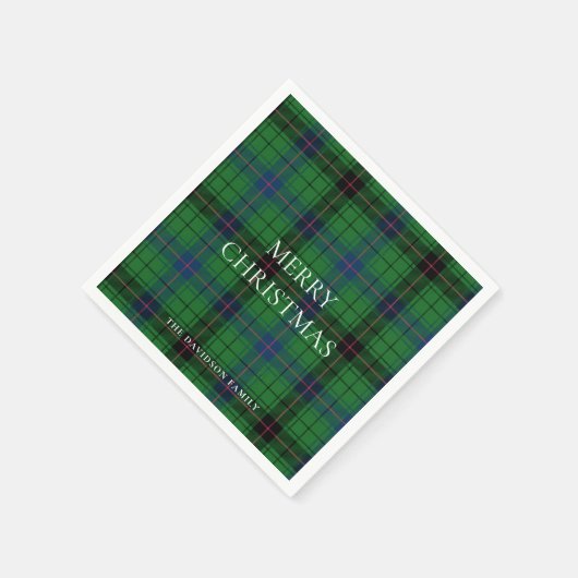 Christmas Plaid Davidson Tartan Pattern Green Servet (Hoek)