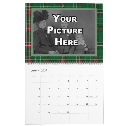 Christmas Plaid Familie Afbeeldingen Kalender (Jun 2027)