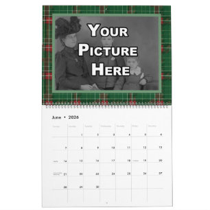 Christmas Plaid Familie Afbeeldingen Kalender
