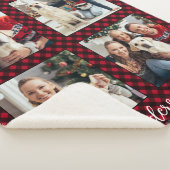 Christmas Plaid Familie Custom Modern 4 Afbeelding Sherpa Deken (3/4)