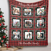 Christmas Plaid Familiefoto Fleece Deken