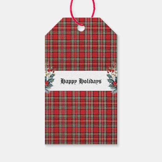 Christmas Plaid Gift Labels Cadeaulabel (Voorkant)