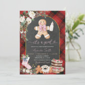 Christmas Plaid Gingerbread Baby shower Girl Kaart (Staand voorkant)