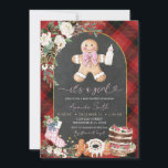 Christmas Plaid Gingerbread Baby shower Girl Kaart<br><div class="desc">Christmas Plaid Gingerbread Baby shower Girl Invitation</div>
