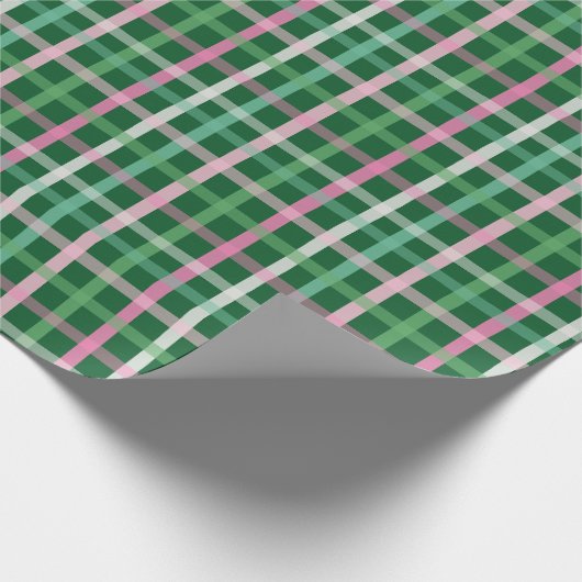 Christmas Plaid - Green Cadeaupapier (Hoek)