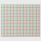 Christmas Plaid - Green & Pink Cadeaupapier (Vlak)