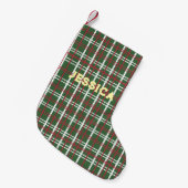 Christmas Plaid, Green, Red, White Kleine Kerstsok (Voorkant (Hangend))