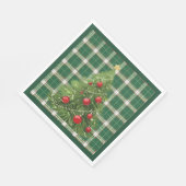Christmas Plaid Green, White, with Red, Gold Servet (Hoek)
