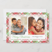 Christmas Plaid Horizontal 2 Foto Feestdagenkaart (Voorkant)