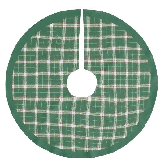 Christmas Plaid in Scottish Green and White Kerstboom Rok (Voorkant)