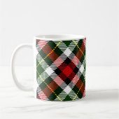 Christmas Plaid Monogram INITIAAL Feestelijke Vaka Koffiemok (Links)