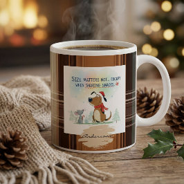 Christmas Plaid Mugs Cartoon illustration funny Grote Koffiekop