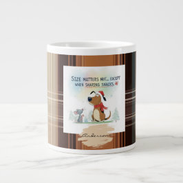 Christmas Plaid Mugs Cartoon illustration funny Grote Koffiekop