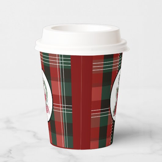 Christmas Plaid Paper Cup  Papieren Bekers (Rechts)
